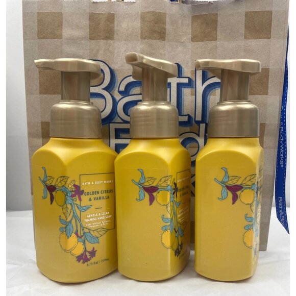 Bath & Body Works GOLDEN CITRUS & VANILA Foaming Hand Soap 3-Pack - Picture 3 of 10